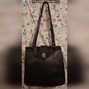 EUC RARE Vintage 90s Coach Weston Shopper 9021 Black Leather Boho Casual Purse